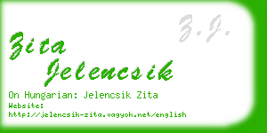 zita jelencsik business card